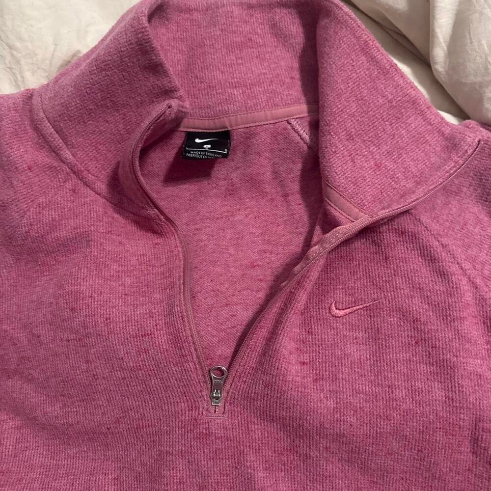 Nike Dusty Rose Pink Quarter Zip Pullover Tonal Swoosh